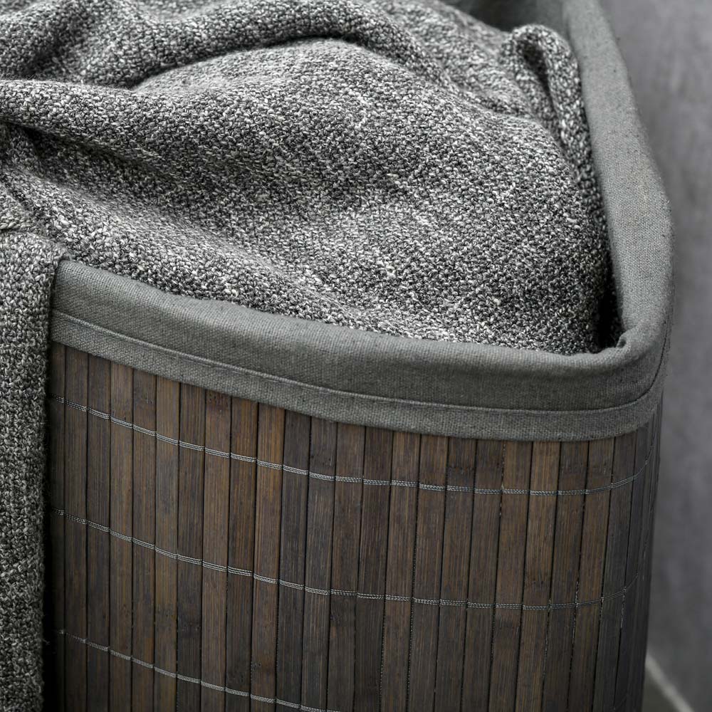 Portland Grey Bamboo Laundry Hamper 55L Image 7
