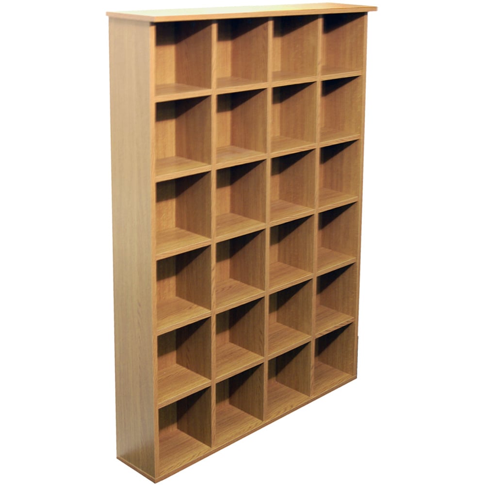 Watsons Pigeon Hole Oak CD and DVD Blu Ray Media Cubby Storage Shelf Unit Image 2