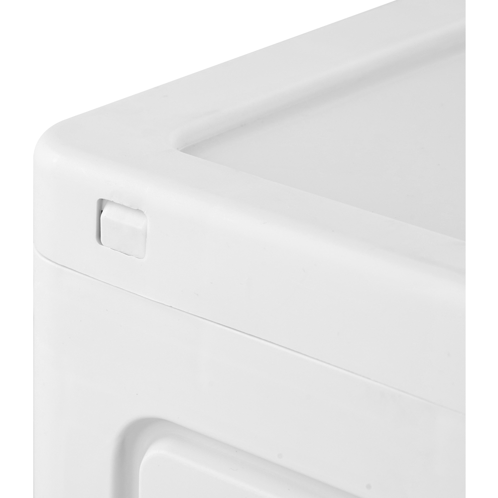 Living and Home 4 Shelf Grey Plastic Transparent Slim Storage Cabinet with Wheels Image 6