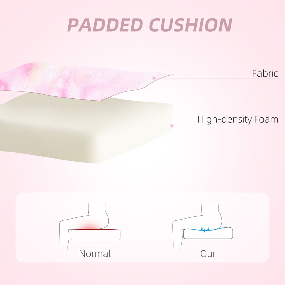 Portland Colourful Armless Bunny Vanity Chair with Swivel Wheels Image 4