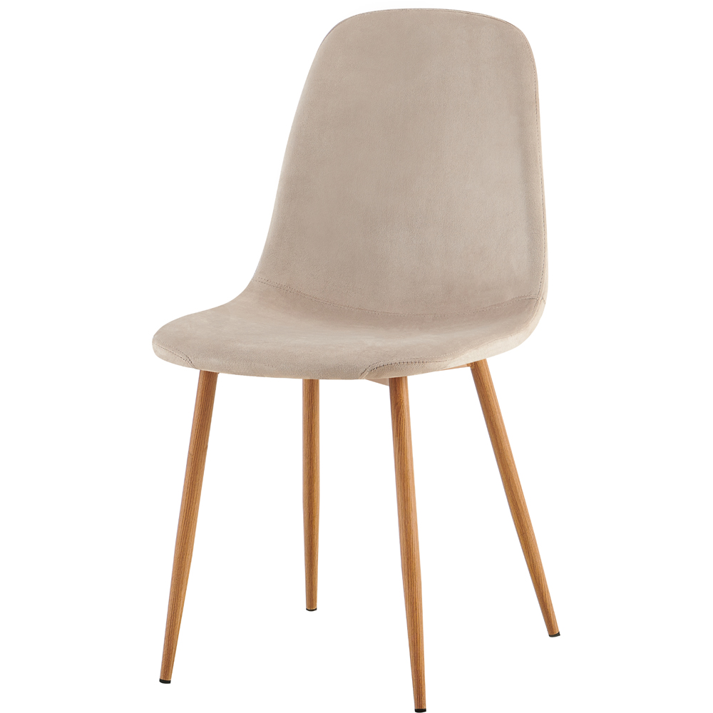 DS Living Luxe Set of 2 Sandshell Wood Printed Coating Dining Chairs Image 2