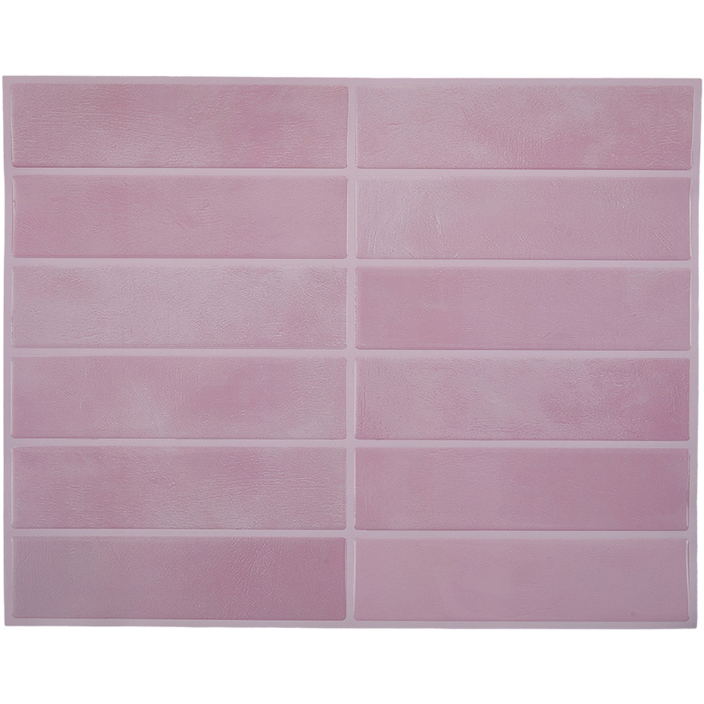 Living and Home Pink Rectangle Self Adhesive Wall Sticker 10 Pack Image 3