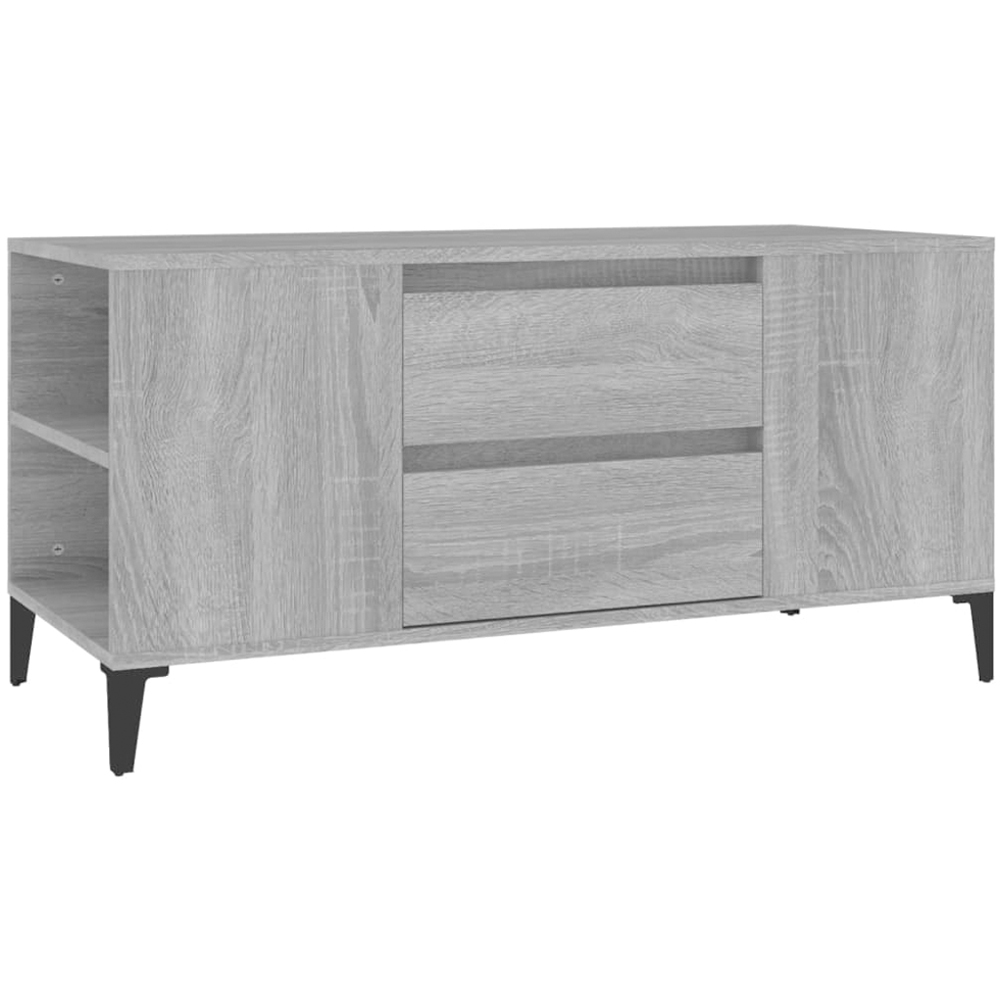 vidaXL 2 Door 4 Shelf Grey Sonoma TV Cabinet Image 2