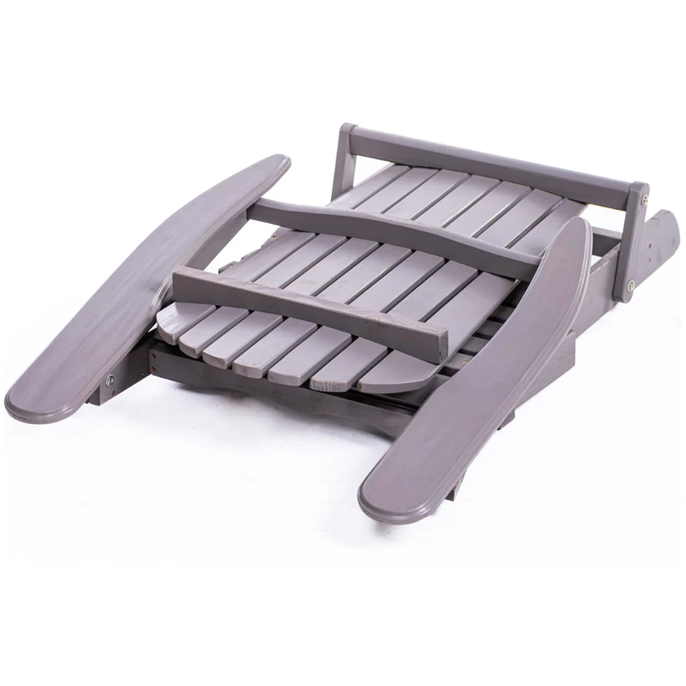 Garden Gear Grey Hemlock Hardwood Foldable Adirondack Chair Image 4