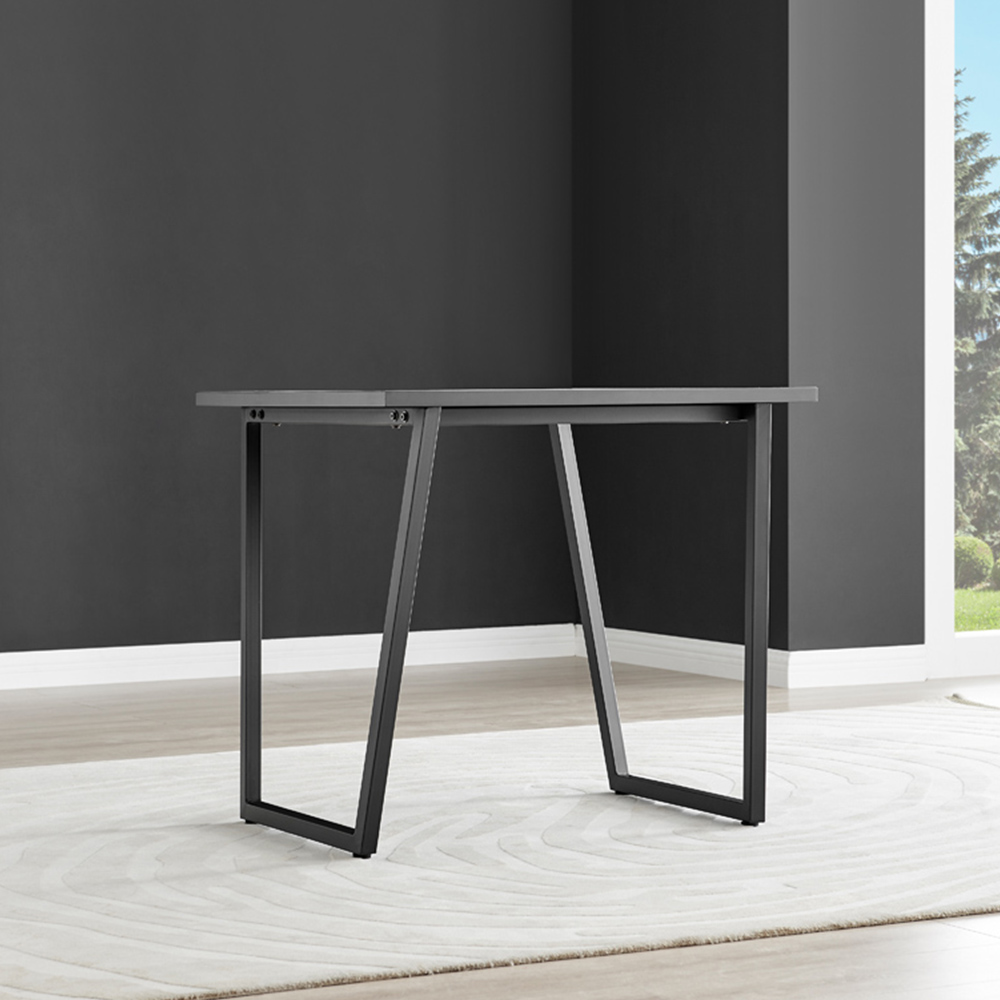 Furniturebox Copeland 2 Seater Dining Table White Marble Effect and Black Image 6