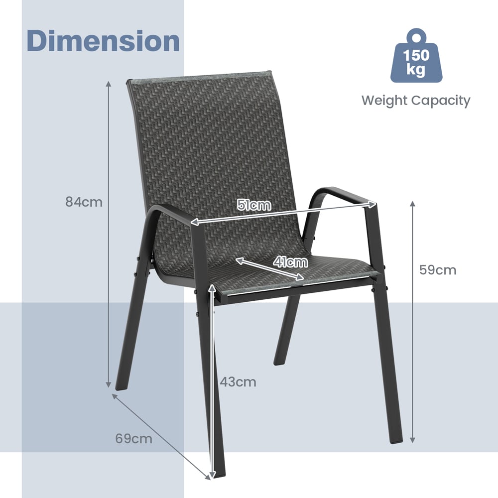 Costway 4 Seater Brown Rattan Patio Chair Image 9