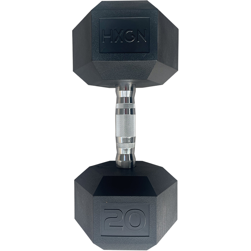 HXGN Pro Hex Black Dumbbell 20kg 2 Pack Image 6