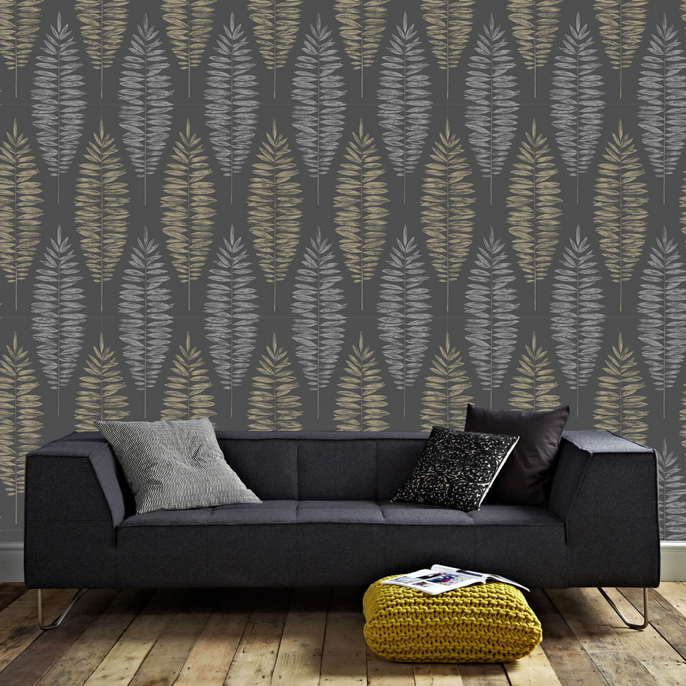 Graham & Brown Boutique Wallpaper Lucia Black and Copper Image 2
