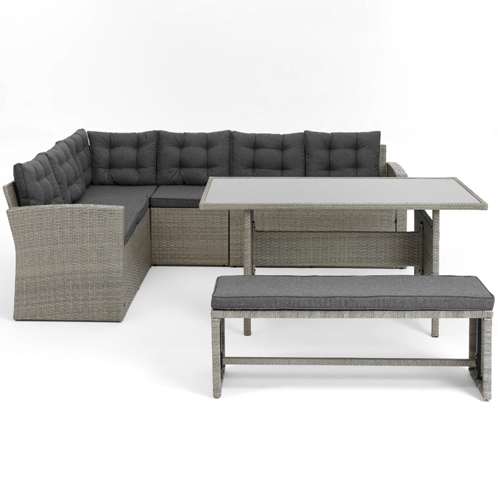 Home Detail Madeira 6 Seater Grey Rattan Sofa Dining Set with Cover Image 3