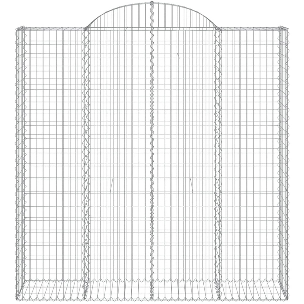 vidaXL Silver Galvanised Iron Arched Gabion Basket 200 x 50 x 200/220cm Image 2