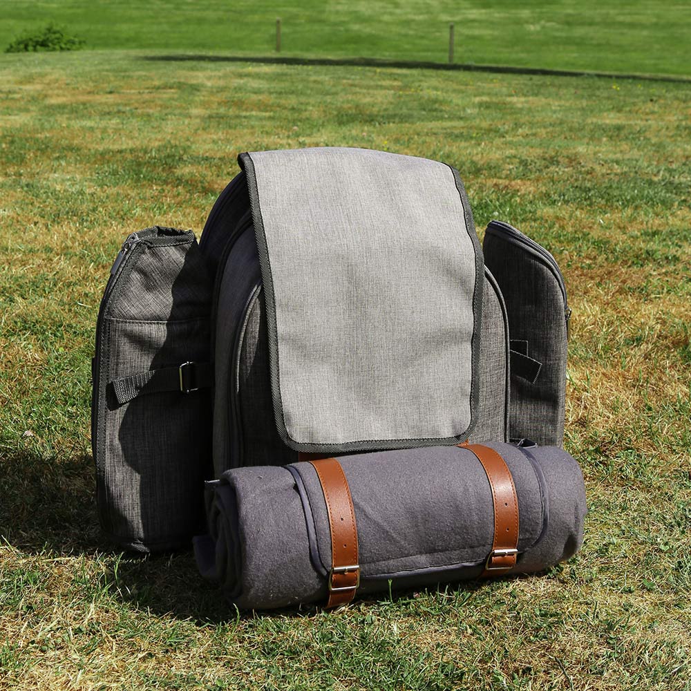 Charles Bentley Grey 4 Person Picnic Rucksack Image 4