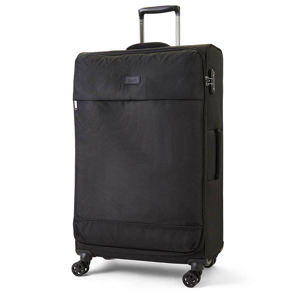 Rock Luggage Paris Set of 3 Black Softshell Suitcases Image 2