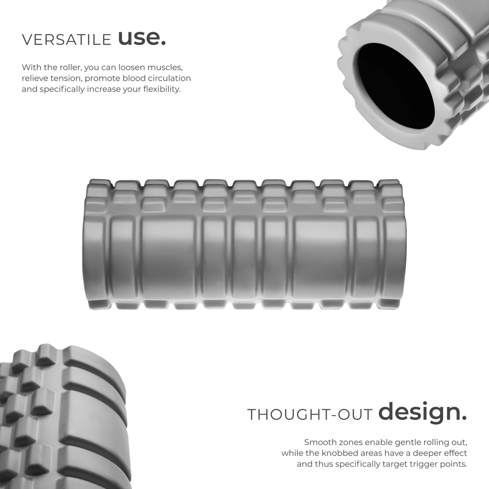 tectake Grey Textured Surface Foam Roller 2 Pack Image 3