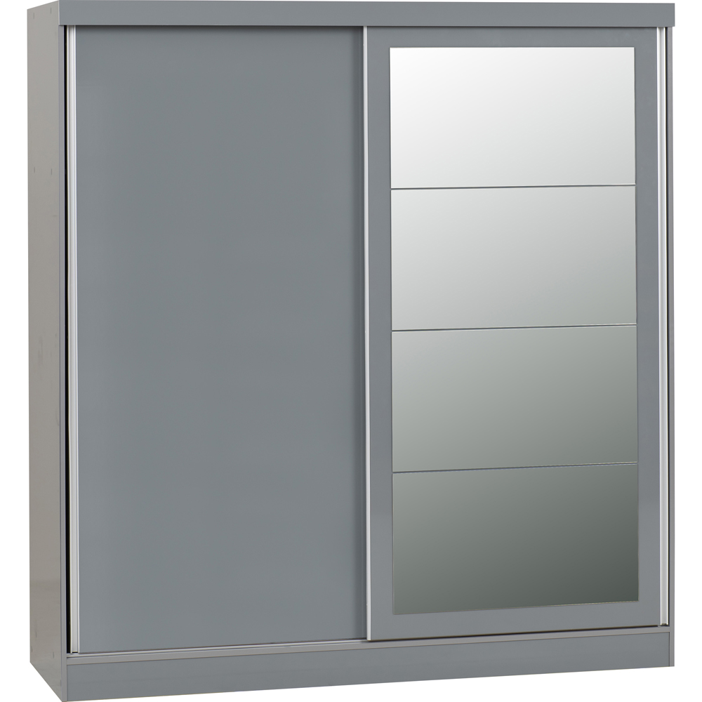 Seconique Nevada 2 Door Grey Sliding Wardrobe Image 6