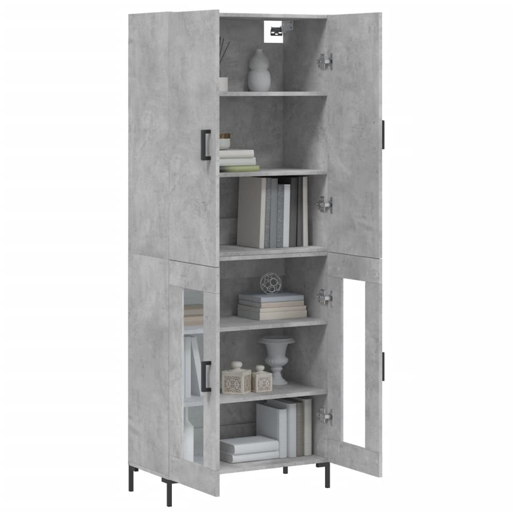 vidaXL 4 Door Concrete Grey Highboard Image 3