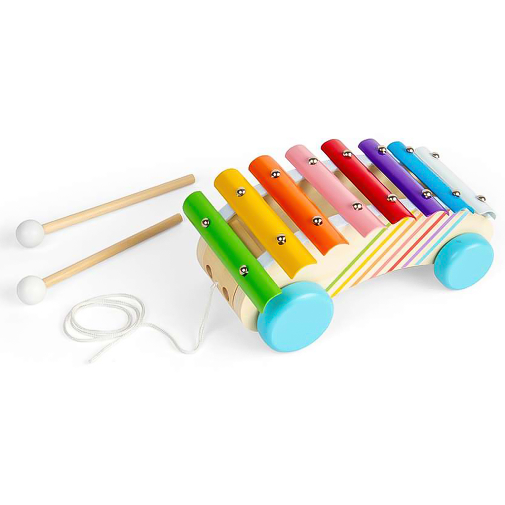 Bigjigs Toys Kids Wooden Pull Along Xylophone Music Toy Image 6