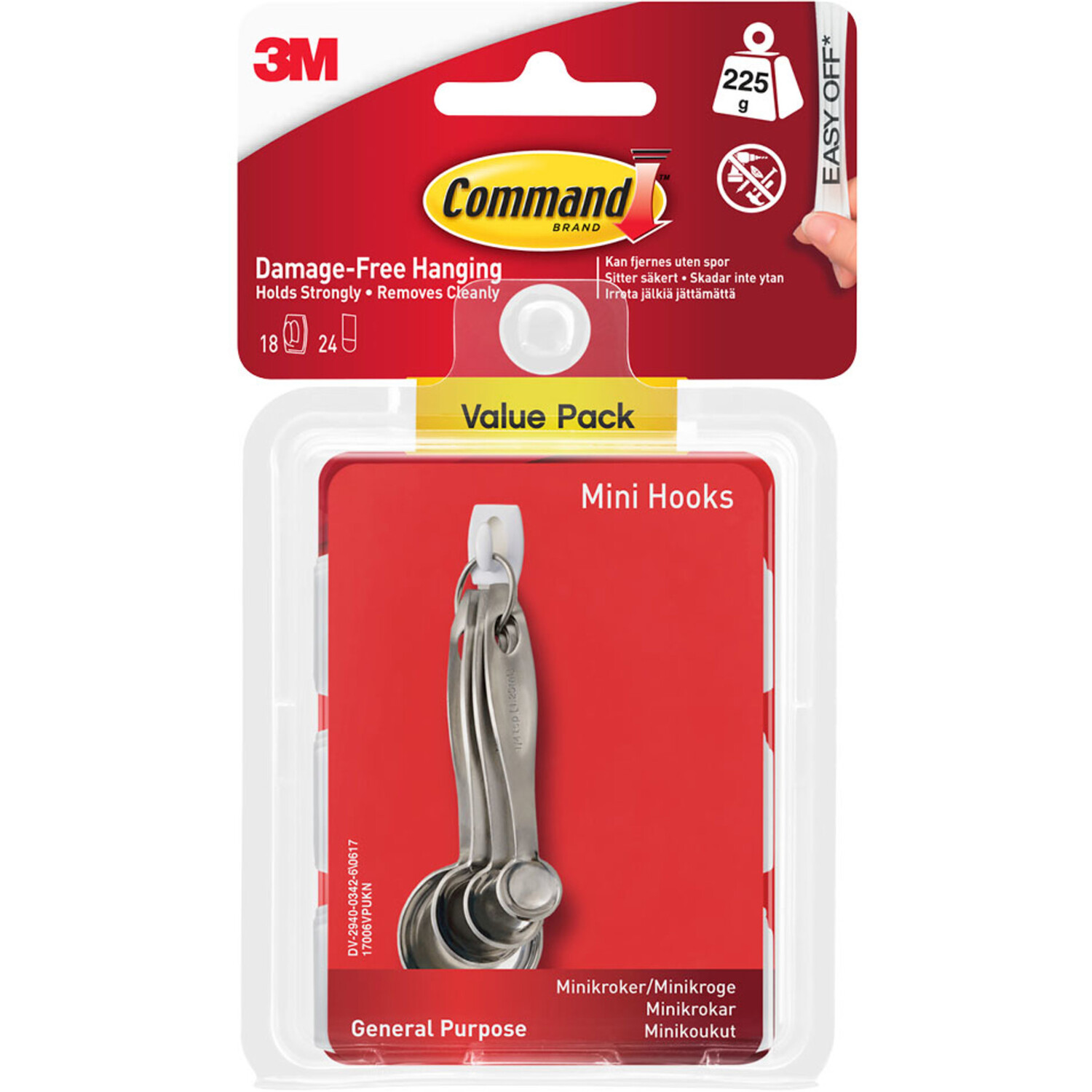 Pack of 18 Command Mini Hooks White Image 1