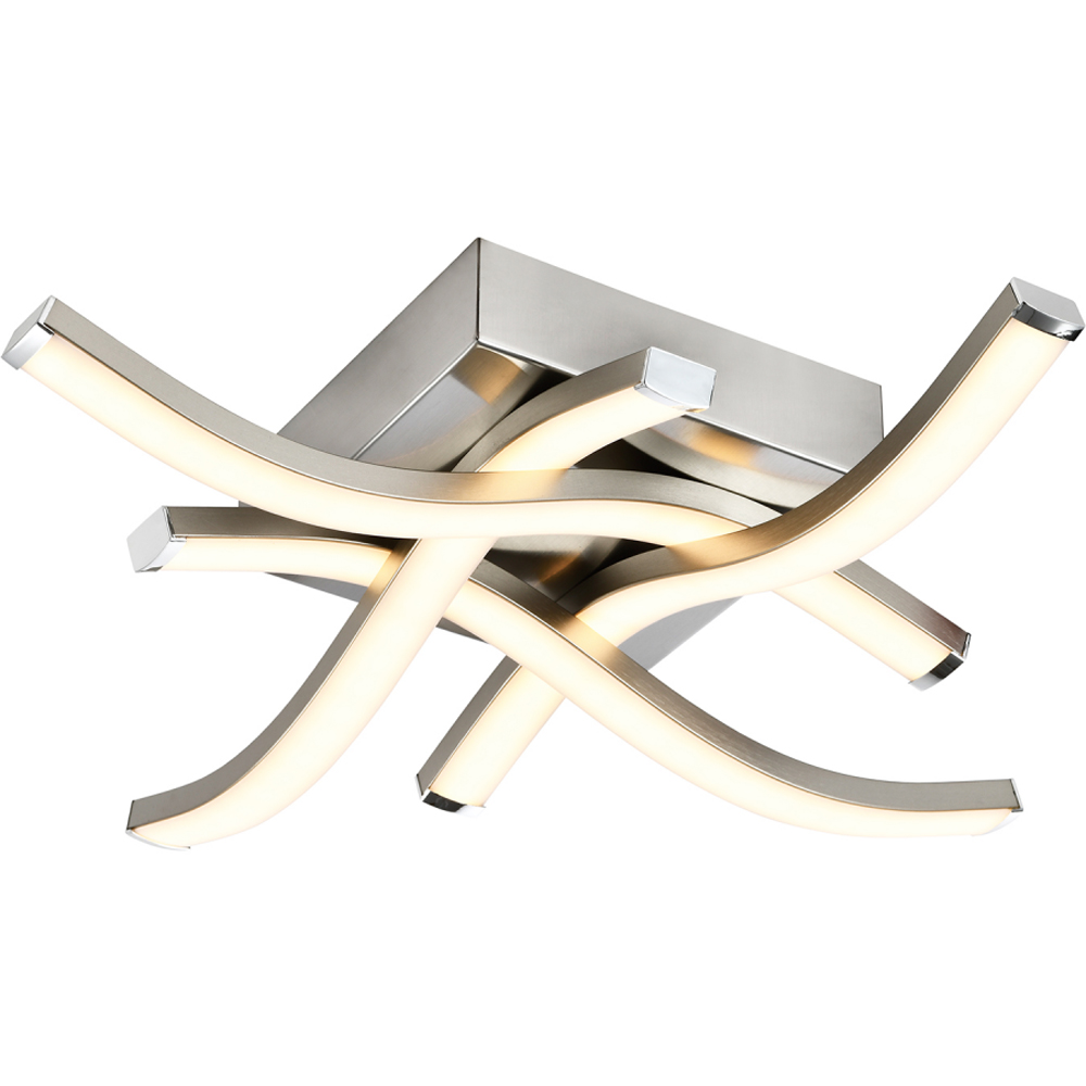 Happy Homewares Square Satin Nickel Semi Flush LED Ceiling Light Image 5