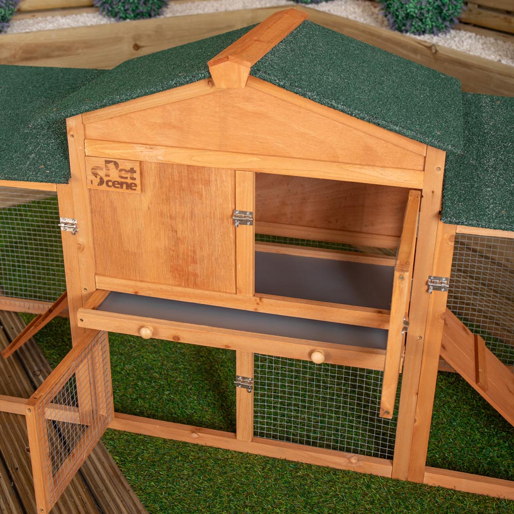 Samuel Alexander Extra Large Wooden Outdoor Animal Hutch with Ramp Image 6