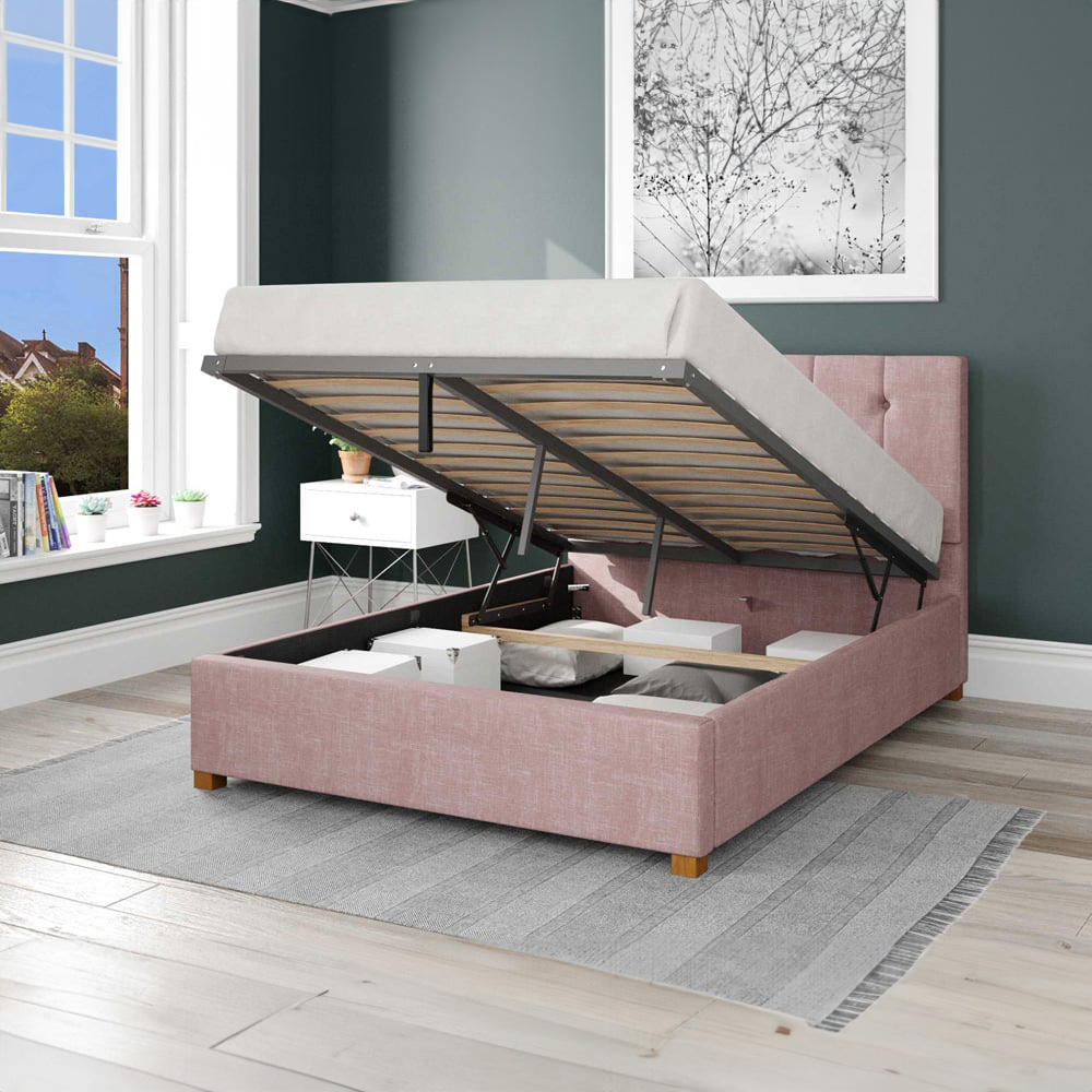 Aspire Hepburn Single Tea Rose Pure Pastel Cotton Ottoman Bed Image 2