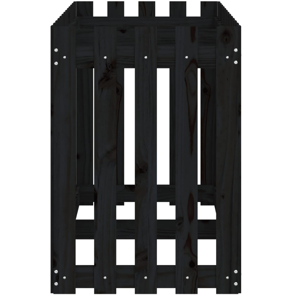 vidaXL Black Solid Pine Wood Fence Design Raised Garden Bed 70 x 150 x 50cm Image 5