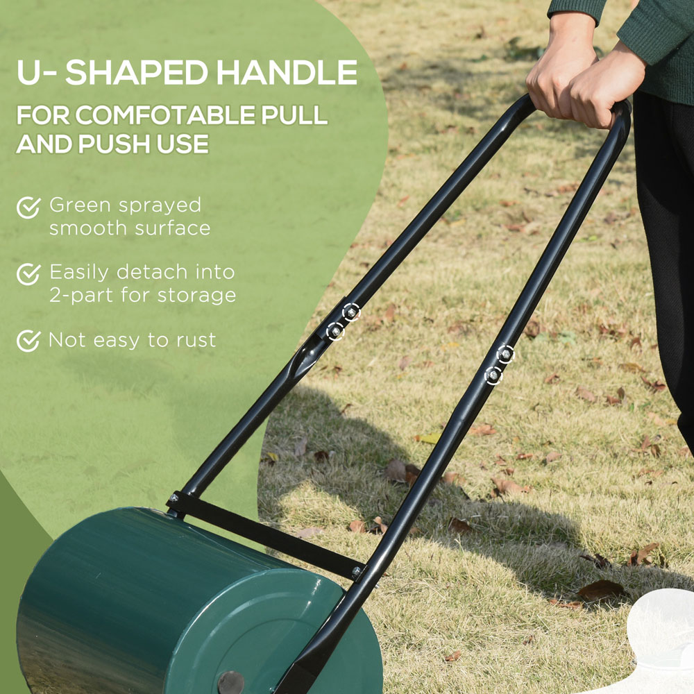 Outsunny 30L Green Fillable Lawn Roller Drum Image 4
