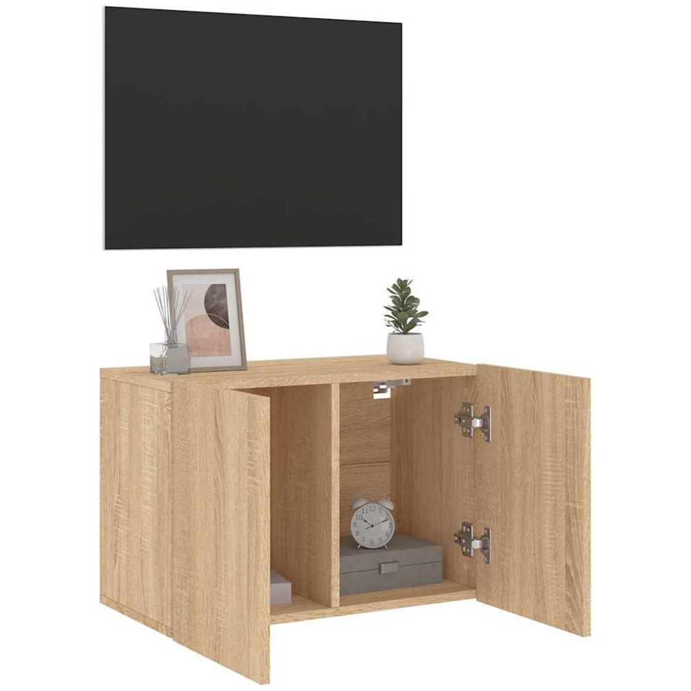 vidaXL 2 Door Sonoma Oak Wall Mounted TV Cabinet Image 4