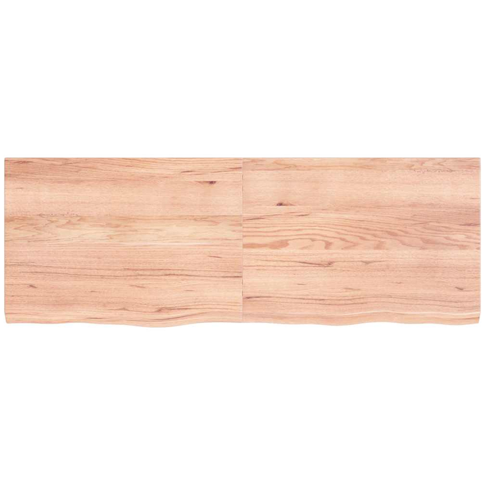 vidaXL 140cm Light Brown Treated Solid Oak Wood Foldable Floating Wall Shelf Image 2