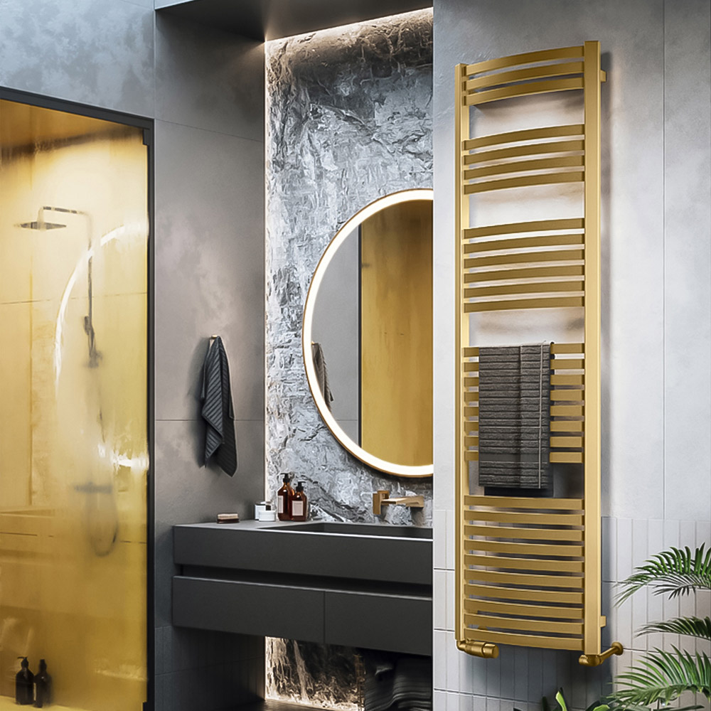 Terma Dexter 2598 BTU Brass Electric Heated Towel Rail 1760 x 500mm Image 6