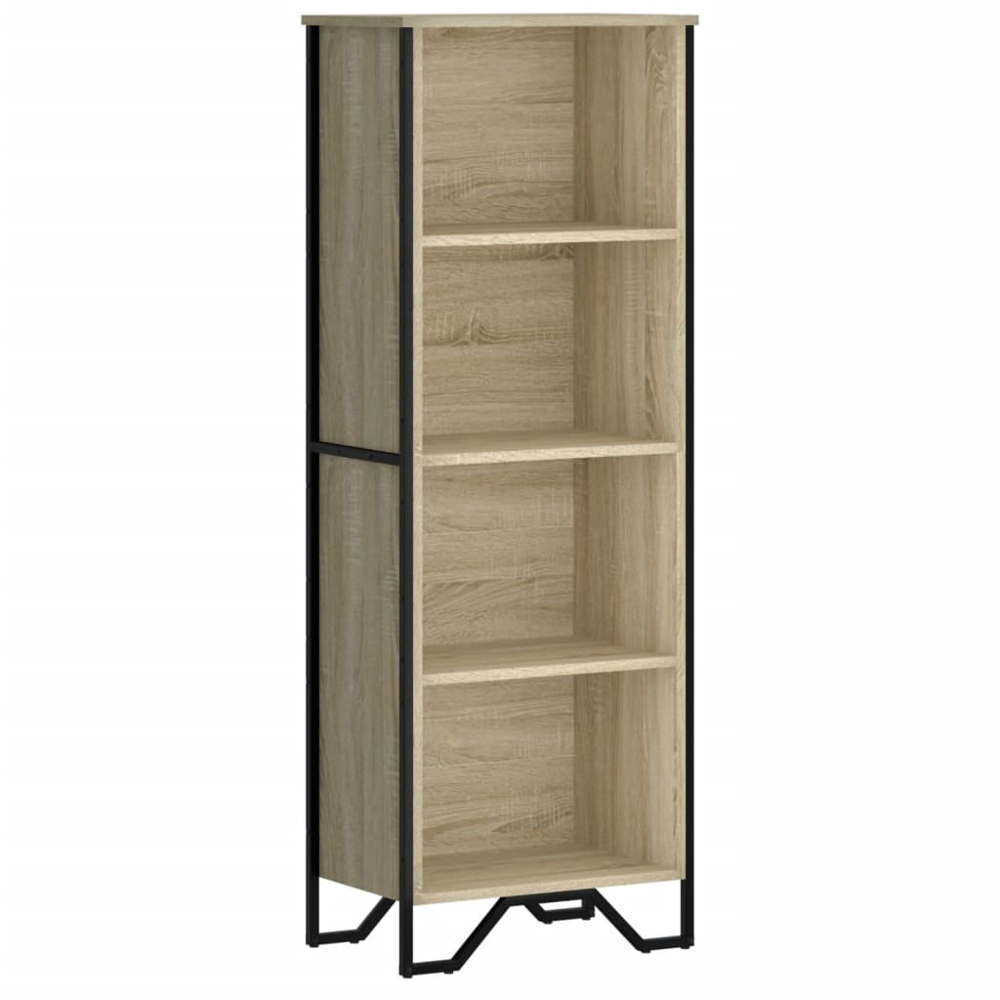 vidaXL 4 Shelf Brown Bookcase Image 2