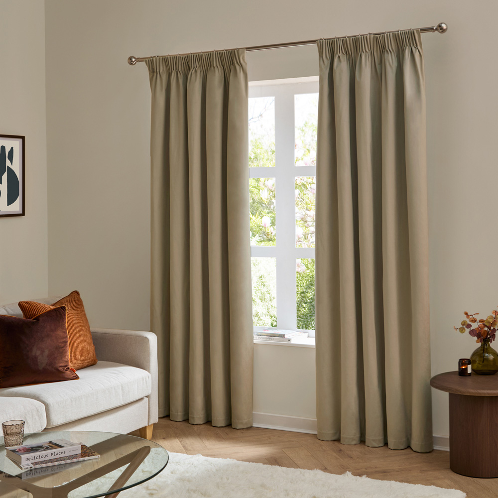 Furn The Ultimate Mocha Velvet Blackout Pencil Pleat Curtains 229 x 229cm Image 5