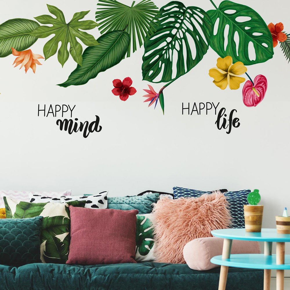 Walplus Flower Theme Tropical Summer Vibes Self Adhesive Wall Stickers Image 3