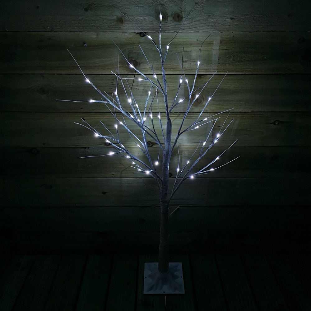 Samuel Alexander Ice White LED Indoor Outdoor Christmas Birch Tree 4ft Image 7