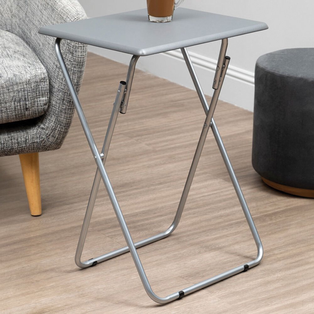 Premier Housewares Grey Folding Side Table Image 1