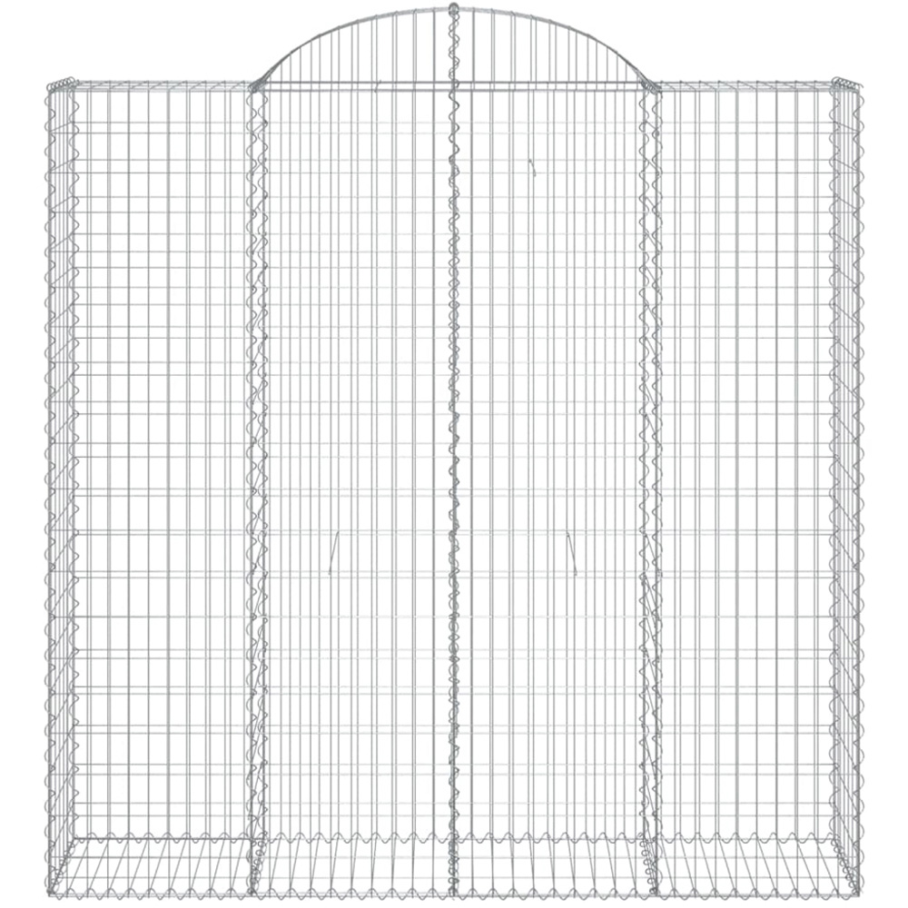 vidaXL Silver Galvanised Iron Arched Gabion Basket 200/220 x 50 x 200cm 6 Pack Image 3