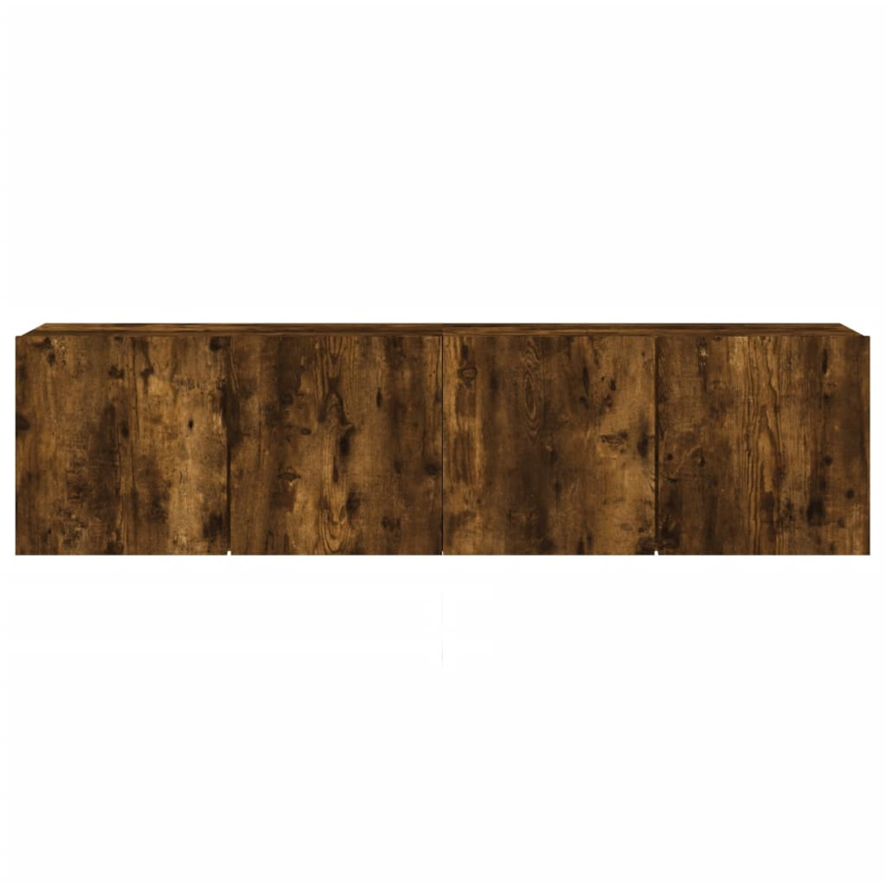 vidaXL 2 Door Smoked Oak Wall Mounted TV Cabinet Set of 2 Image 7
