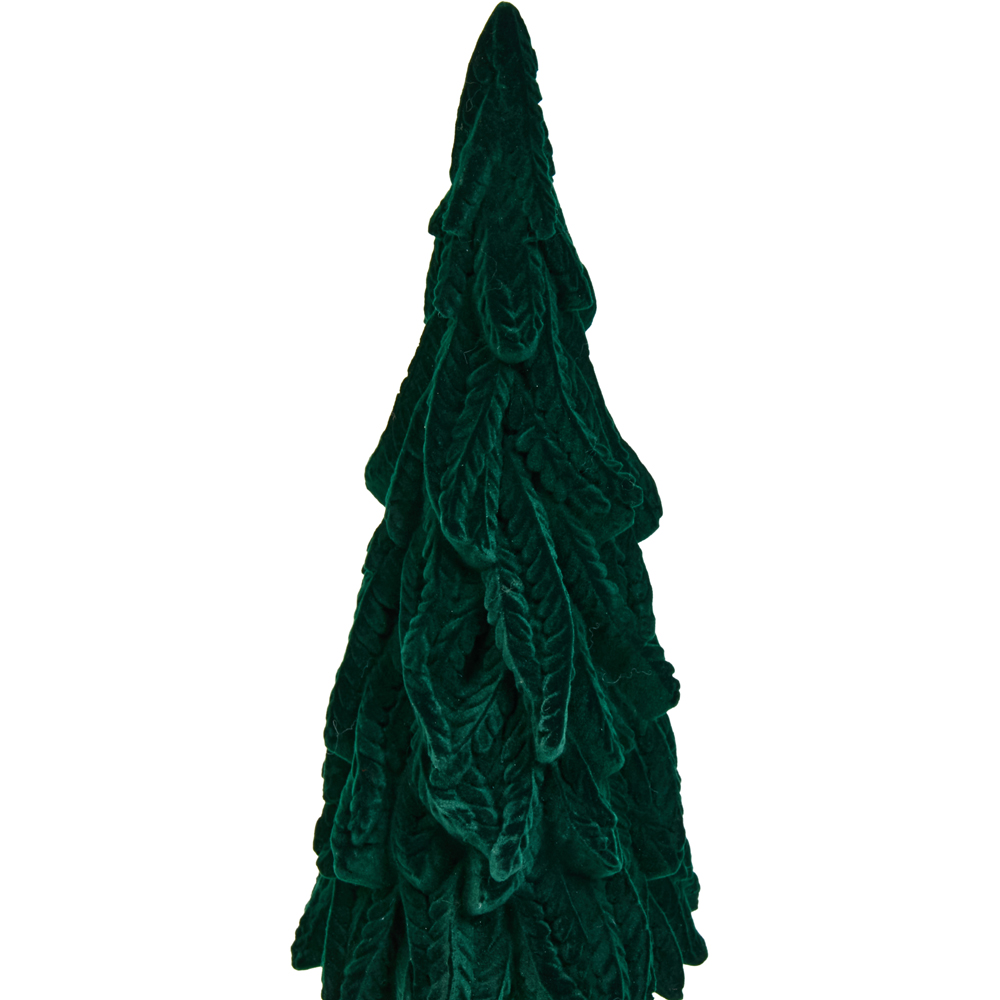 Flocked Velvet Tree Decoration Teal Image 2