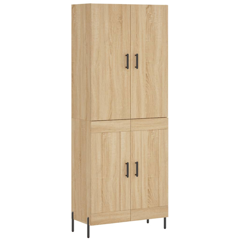 vidaXL 4 Door 6 Shelf Sonoma Oak Highboard with Metal Legs Image 2