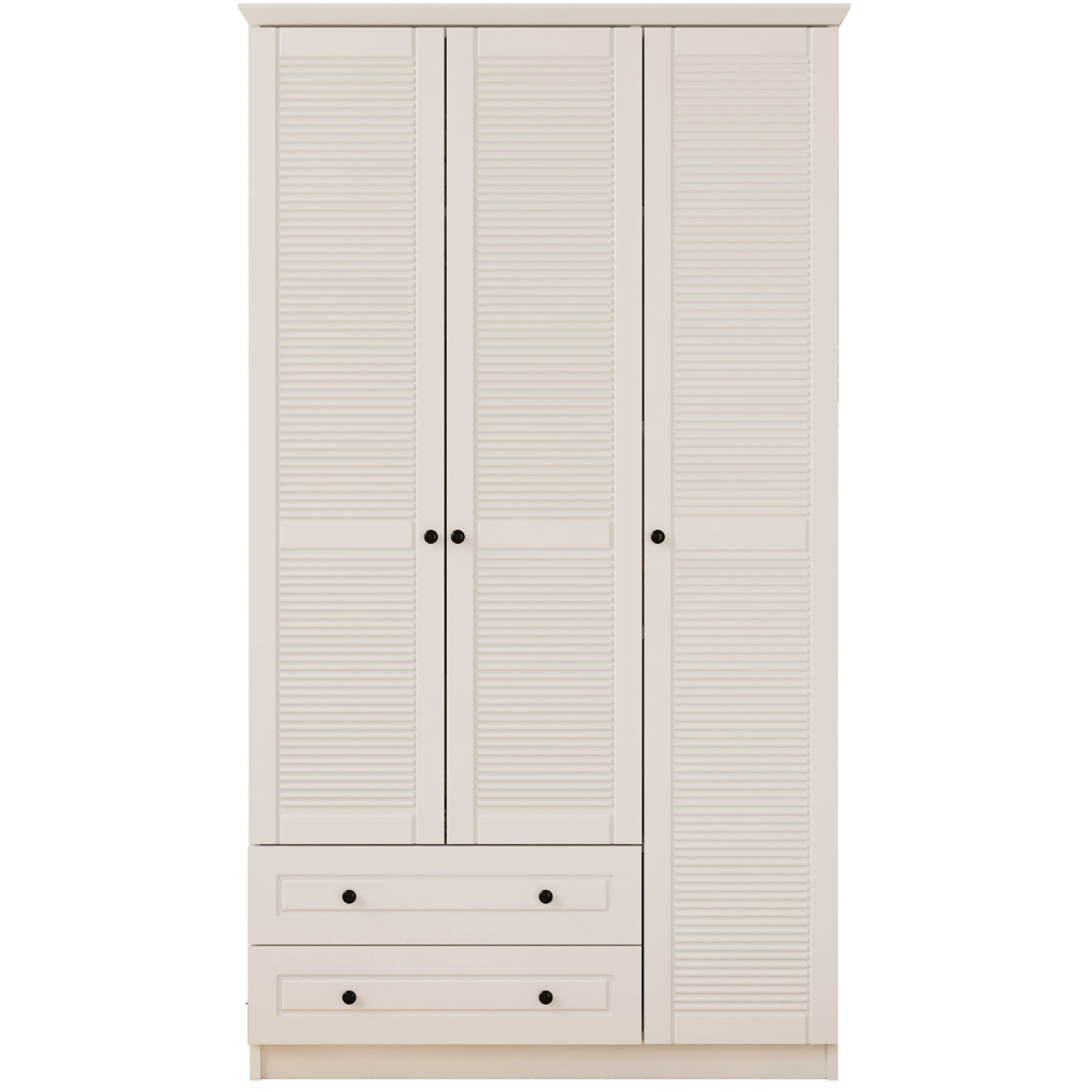 Evu VOLET 3 Door 2 Drawer White XL Wardrobe Image 2