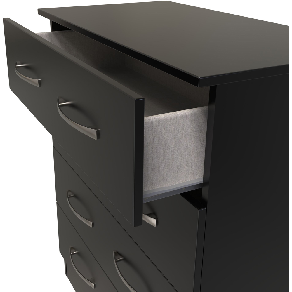 Crowndale Avon 4 Drawer Matt Black Chest of Drawers Ready Assembled Image 6