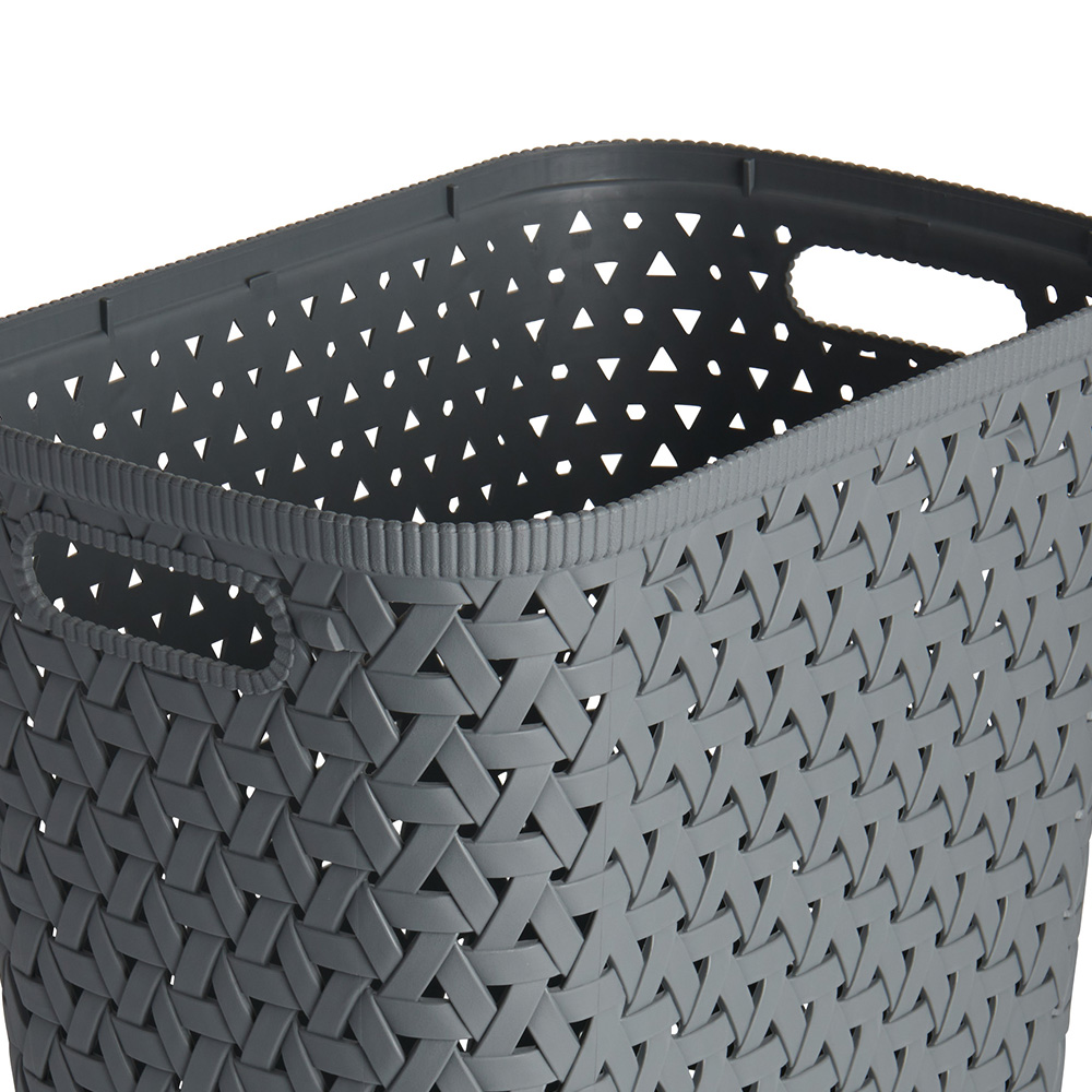 Wilko 14L Slate Grey Medium Stackable Storage Basket Image 6