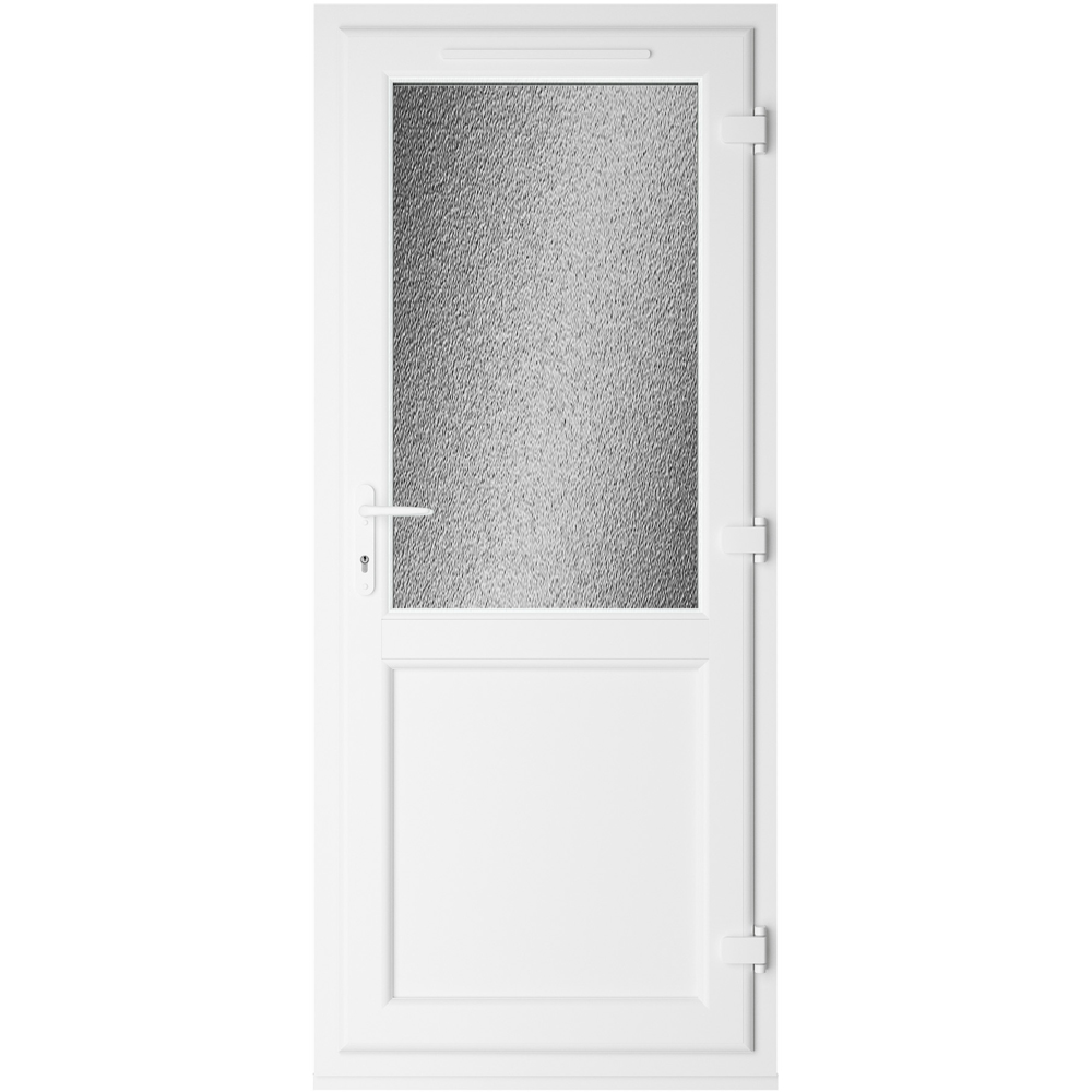 Crystal Black and White Half Glass LH Open Obscure Double Glazed Door 920 x 2090mm Image 3