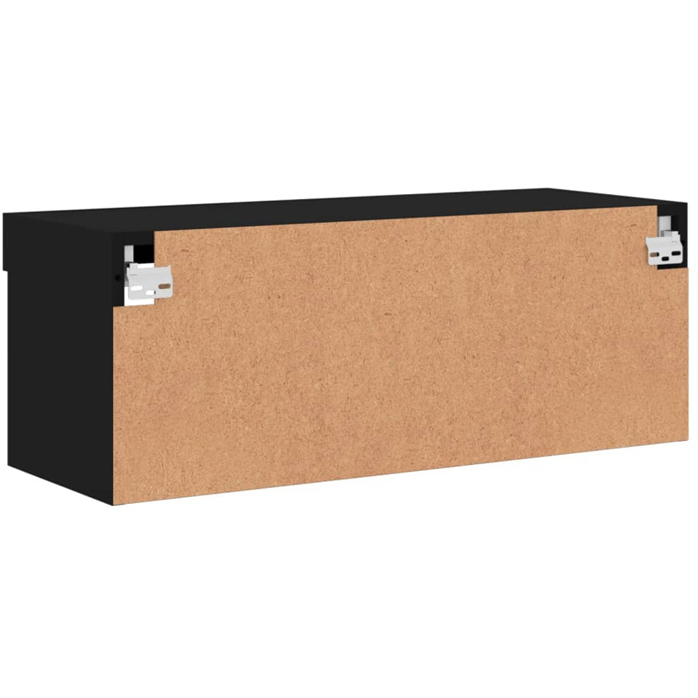 vidaXL 2 Shelf Black Wall Mounted LED TV Cabinet Image 6