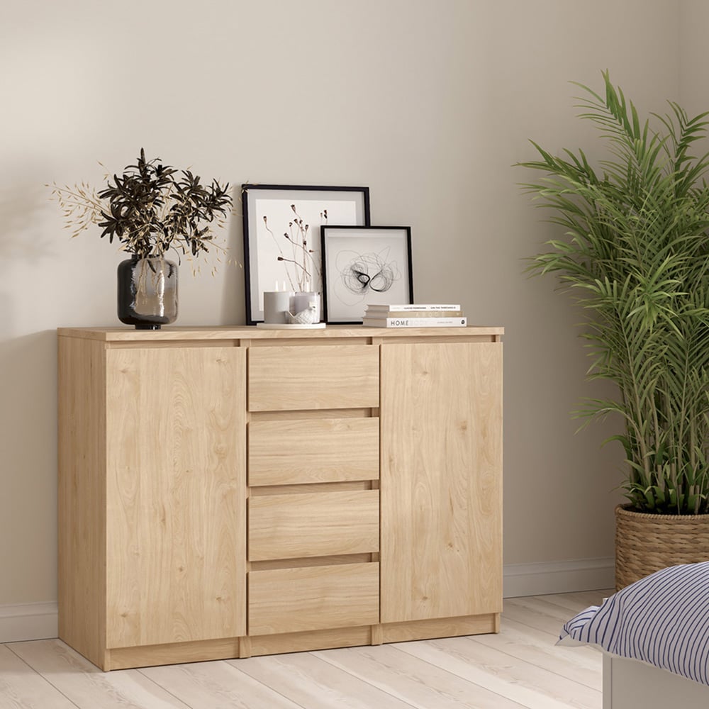 Florence 2 Door 4 Drawer Jackson Hickory Oak Sideboard Image 6