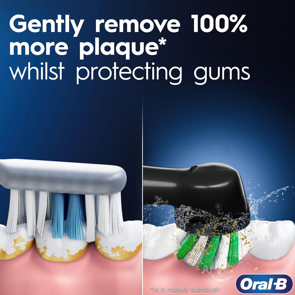 Oral-B Pro Black Electric Rechargeable Toothbrush with 8 Cross Action Black Refill Head Image 6