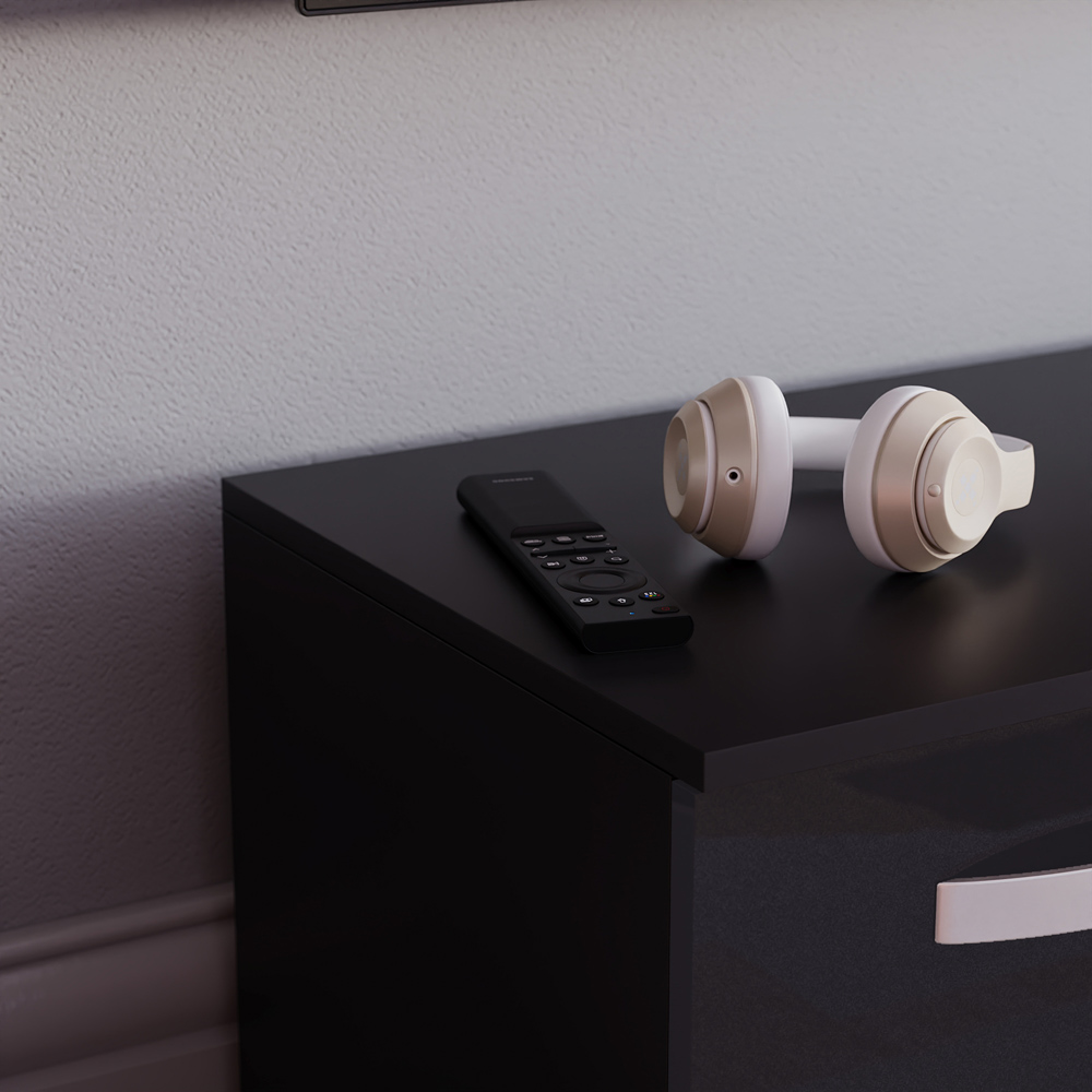 Vida Designs Cosmo 2 Door 2 Shelf Black Small TV Unit Image 3