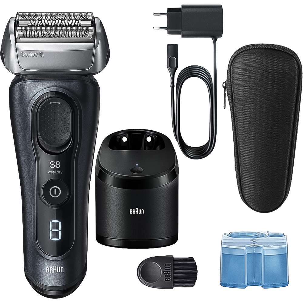Braun Series 8 8663CC Grey 4 Plus 1 Electric Shaver Image 1