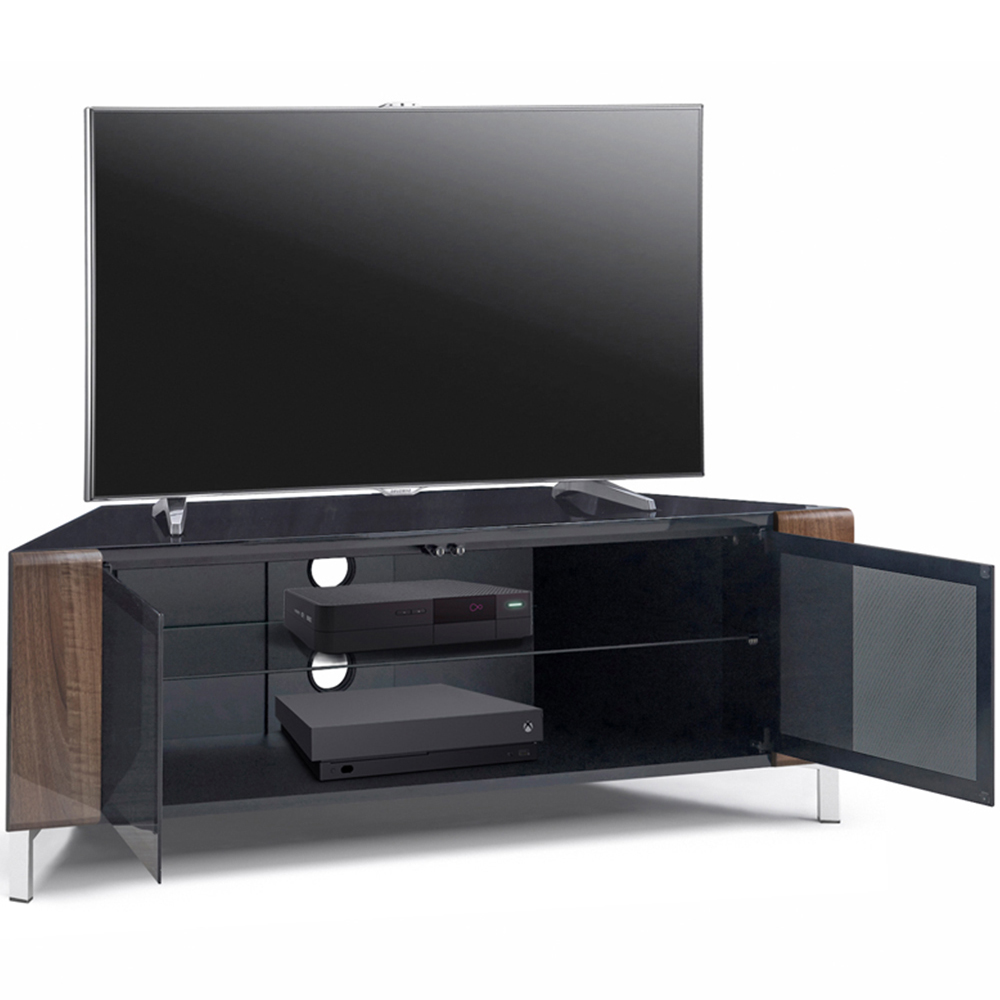 MDA Designs Corvus 2 Door Black and Walnut TV Cabinet Image 6