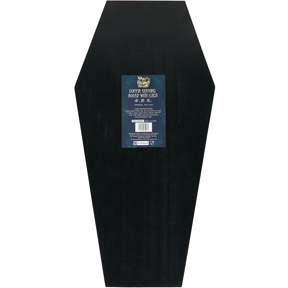 Coffin Serving Board with Legs Black Image 3