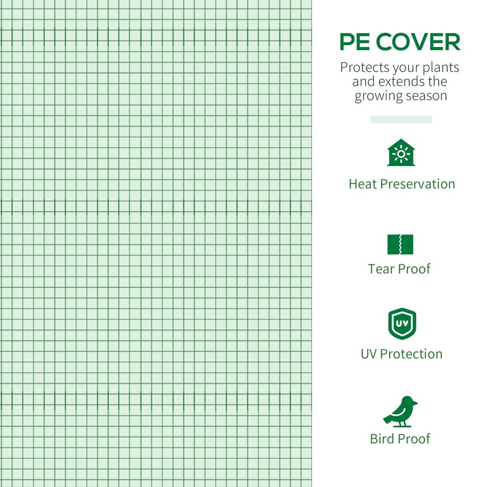 Outsunny Green PE 6 x 6ft Walk In Polytunnel Greenhouse Image 4